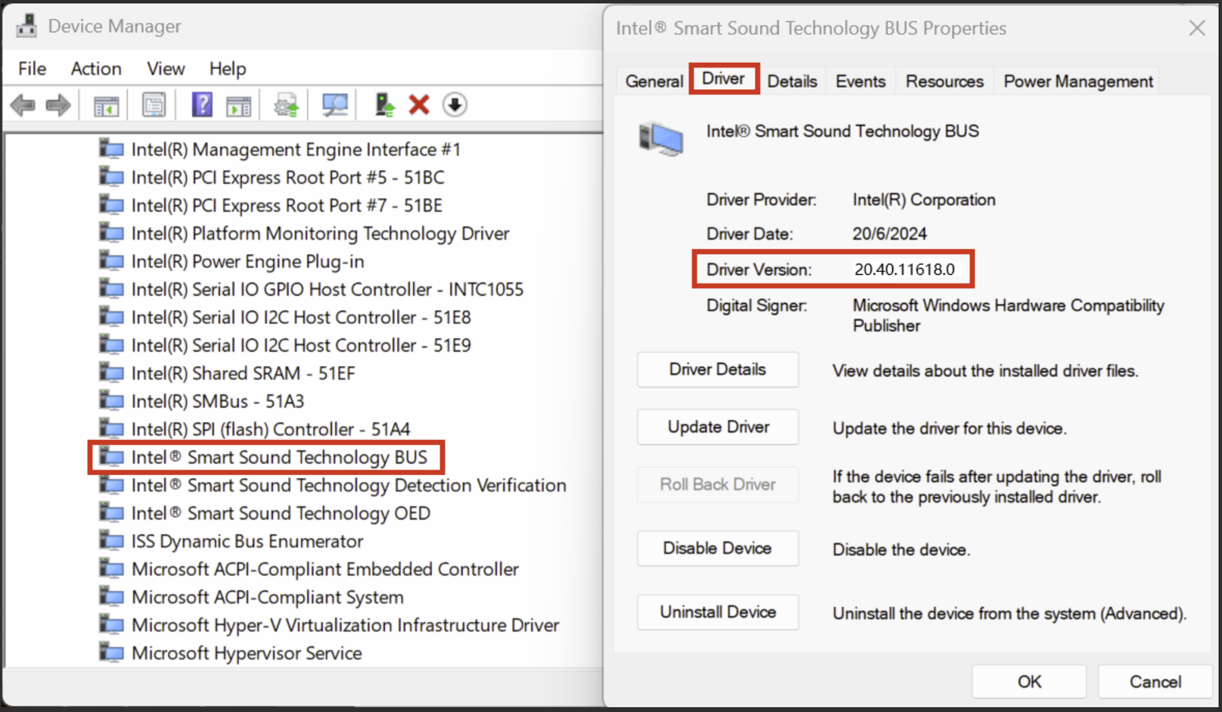 VJS4R1*, VJPKR1* “Intel® Smart Sound Technology Driver Ver.20.40.11618 ...