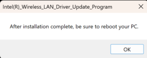 “Intel® Wireless LAN Driver Ver. 24.20.0.4” Update Program